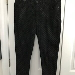 EUC WIT&WISDOM Ab-Solution Black/White Polka Dot High Rise Ankle Skinny Pants 14